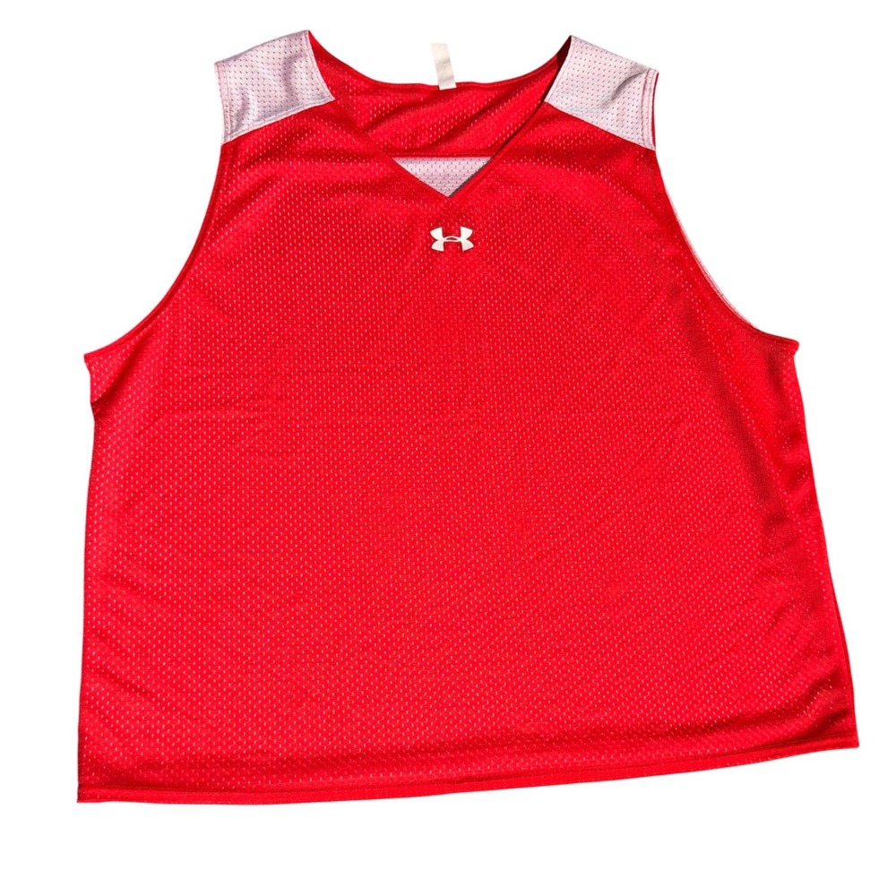 Under Armour HeatGear Reversible Mesh Basketball TankTop Red White XXL Loose Fit